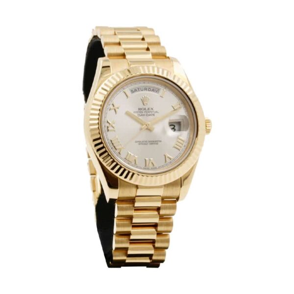 Rolex Day-Date II Collection Gold Silver White Dial 218238 Replica - Image 2