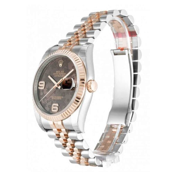 Rolex-Datejust-Chocolate-Floral-Diamond-Replica-Left.jpg Rolex Datejust 116231-0105 Chocolate Floral Dial Replica