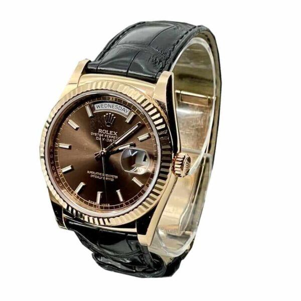 Rolex-Day-Date-118139-Black-leather-replica.jpg Rolex Day-Date Black Leather Replica
