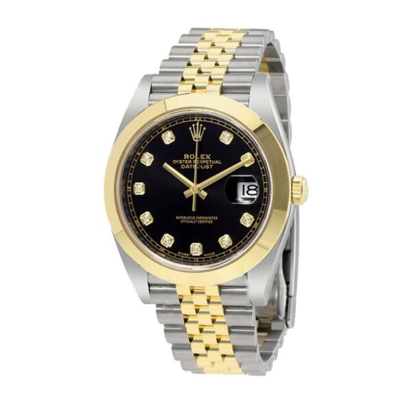 rolex-datejust-black-diamond-dial-steel-yellow-gold-replica.jpg Rolex Datejust Black Diamond Dial Steel Yellow Gold 126303BKDJ Jubilee Replica
