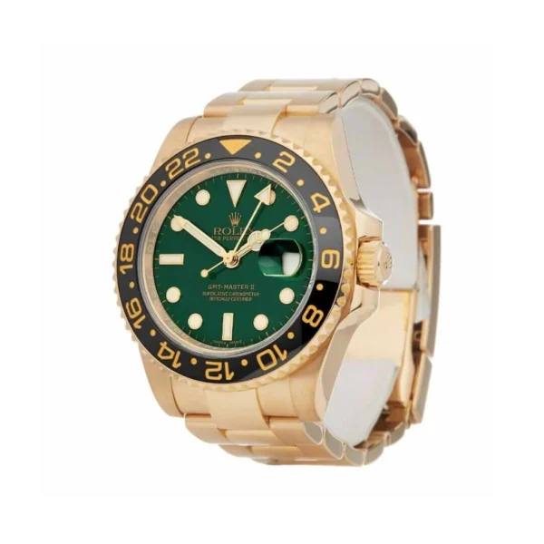 Rolex GMT-Master II 11678LN Yellow Gold Green Dial oyster Replica